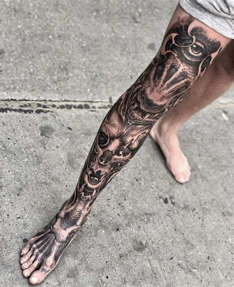 upper leg tattoo men|men's leg sleeve tattoo.